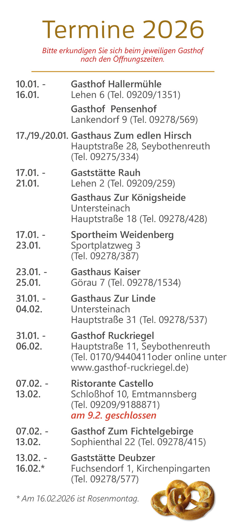 Termine Brezenwochen 2026